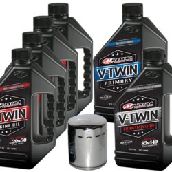 MaxHiflo VTTOCK13 Complete Engine Oil Change Kit for V-Twin Full Synthetic Harley Davidson Twin Cam, 6 quart