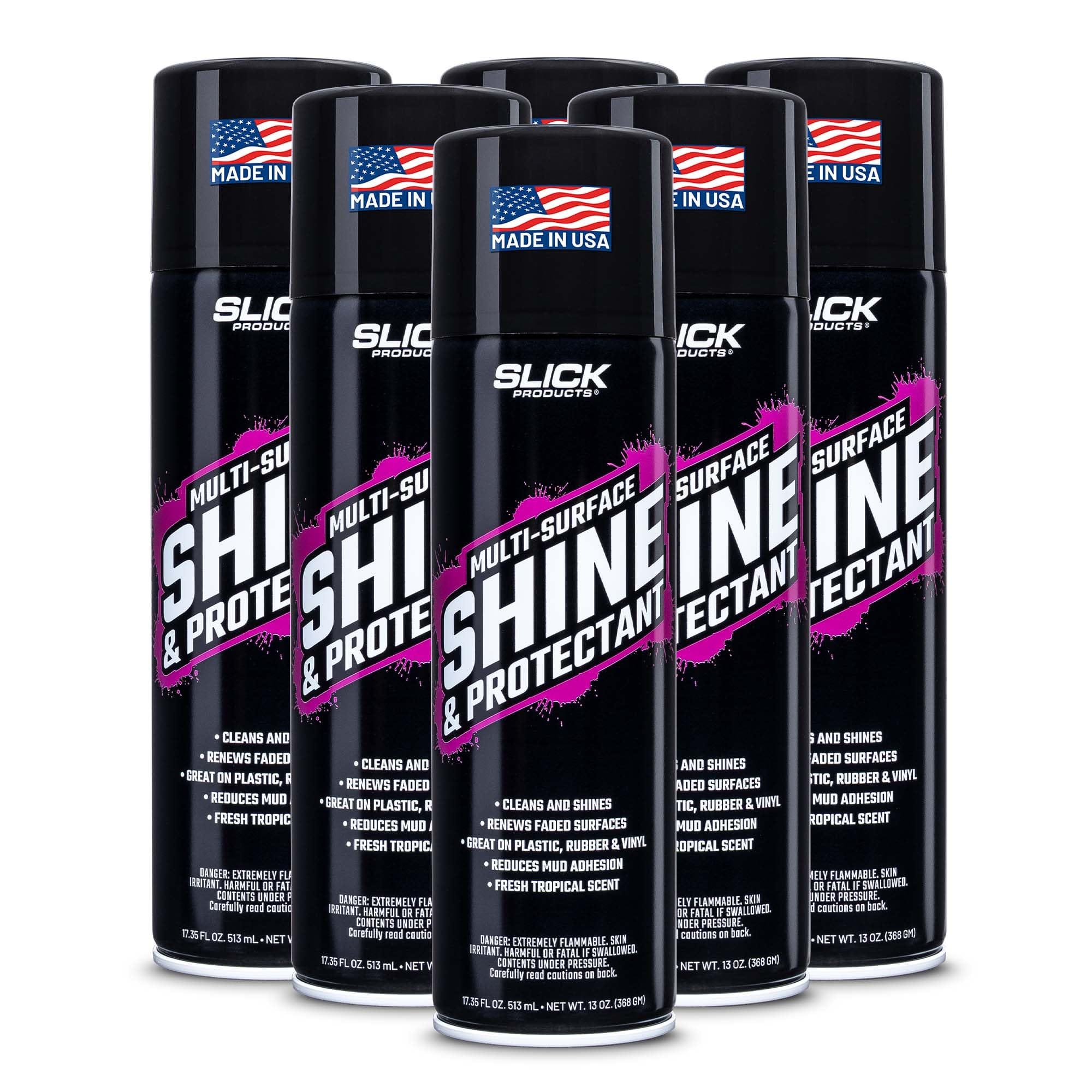 Version 1.0.0 Slick Products Shine & Protectant Spray 17.35 FL OZ. - High Gloss Clear Coating Renew Vinyl, Plastic, Rubber, Trim, Tire, Car, Truck, Motorcycle, Dirt Bike (6-Pack) - Image 1