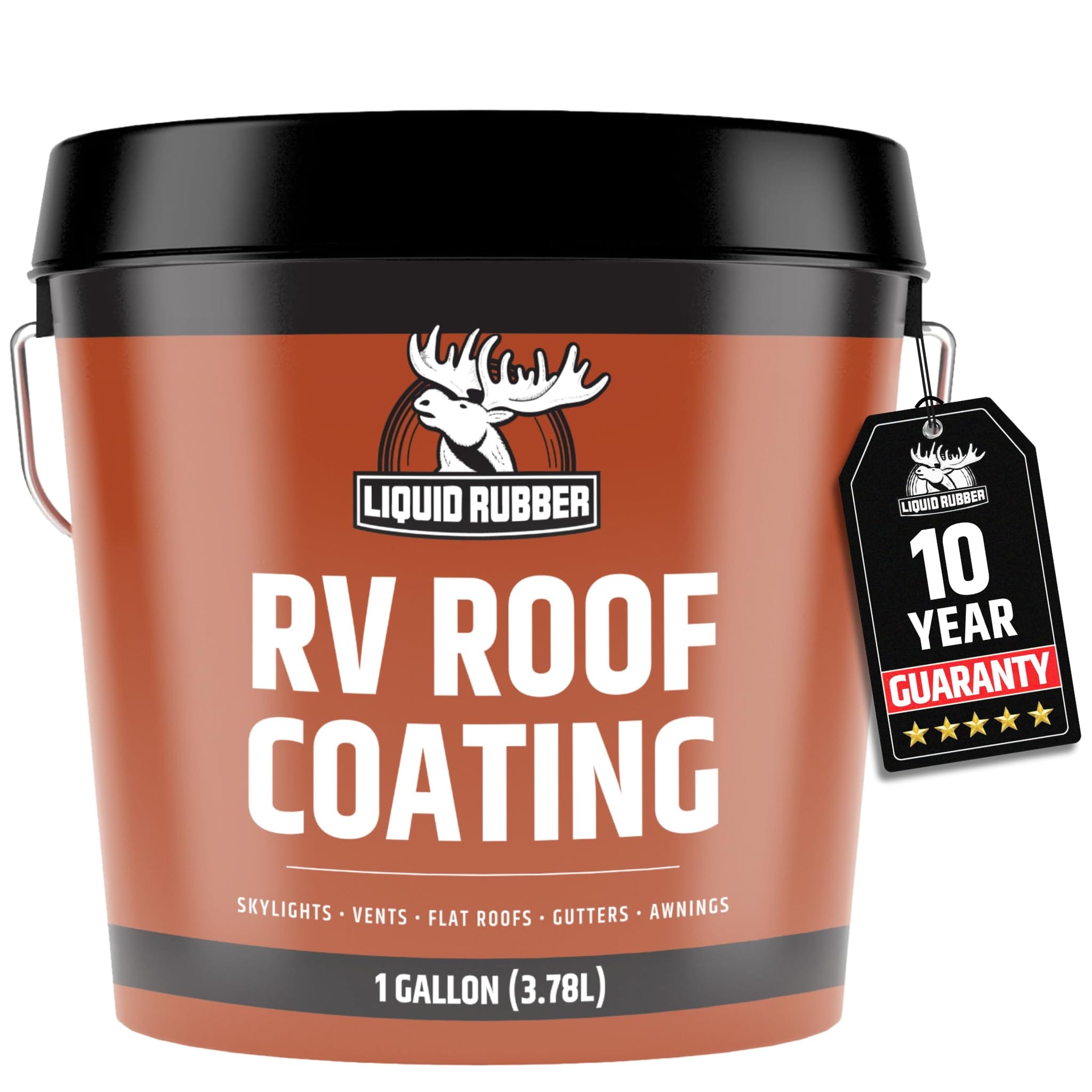 Version 1.0.0 Liquid Rubber RV Roof Sealant- Professional-Grade Solar Reflective Flexible Waterproof Membrane Coating for EPDM, TPO, Fiberglass & Aluminum Camper & Travel Trailers- Brilliant White, 1 Gallon - Image 1