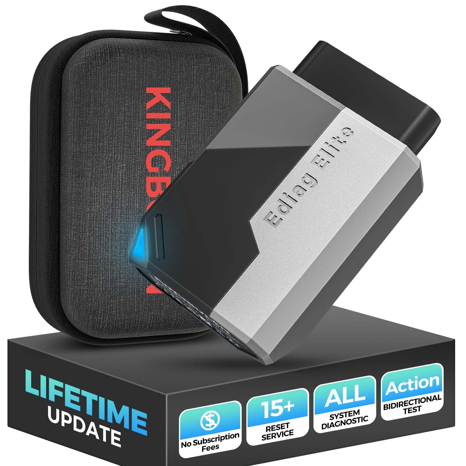 Version 1.0.0 KINGBOLEN Ediag Elite OBD2 Scanner Bluetooth, Bidirectional Test Scanner All System Diagnostic Tool for iOS & Android, 15+ Hot Reset, CANFD Protocol, FCA AutoAuth, No Subscriptions Lifetime Update - Image 1