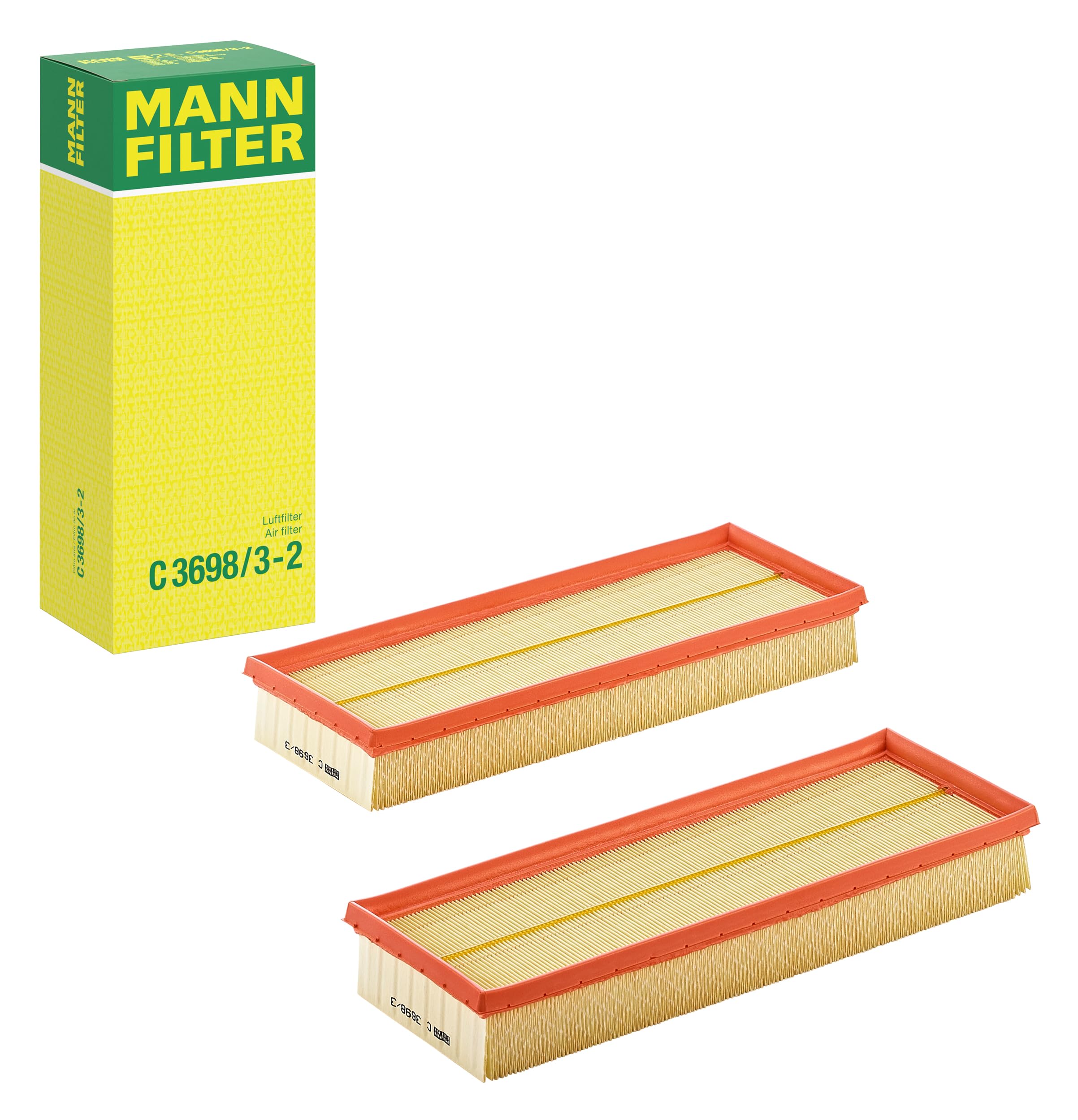 Version 1.0.0 Mann Filter C 3698/3-2 Engine Air Filter Replacement Set Compatible With Various Mercedes-Benz Vehicles (1999-2015) - Image 1