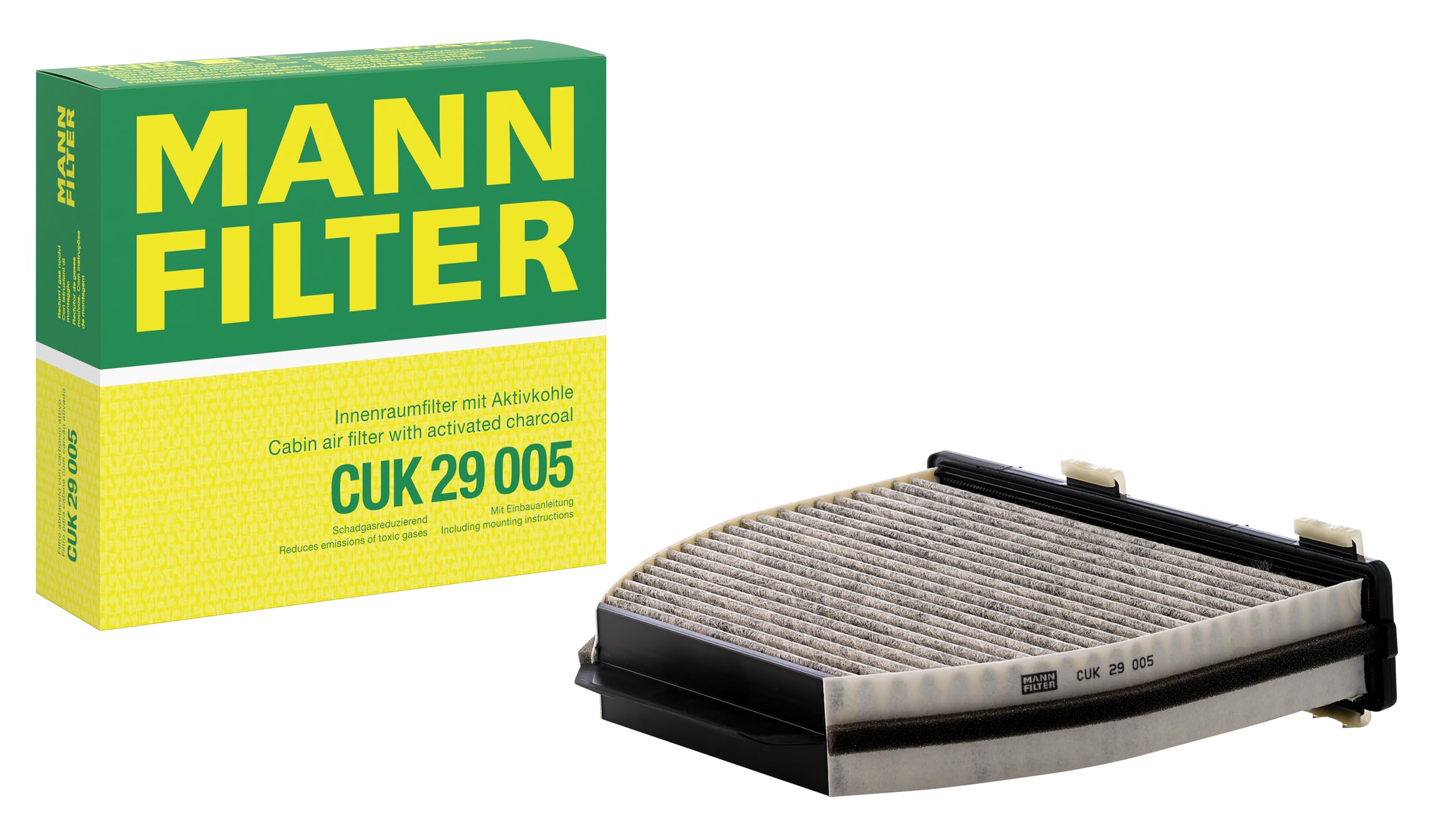 Version 1.0.0 Mann Filter CUK 29 005 Automotive Cabin Air Filter with Activated Carbon, Car & Truck Passenger Compartment OEM Filter Replacement for Mercedes Benz: E350, C300, C250 and more - Image 1