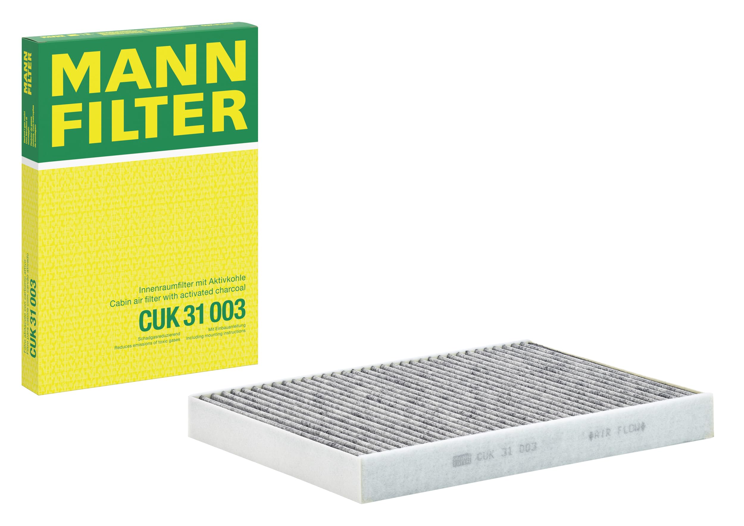 Version 1.0.0 MANN-FILTER CUK 31 003 Cabin Air Filter - Pollen Filter with Activated Carbon - Image 1