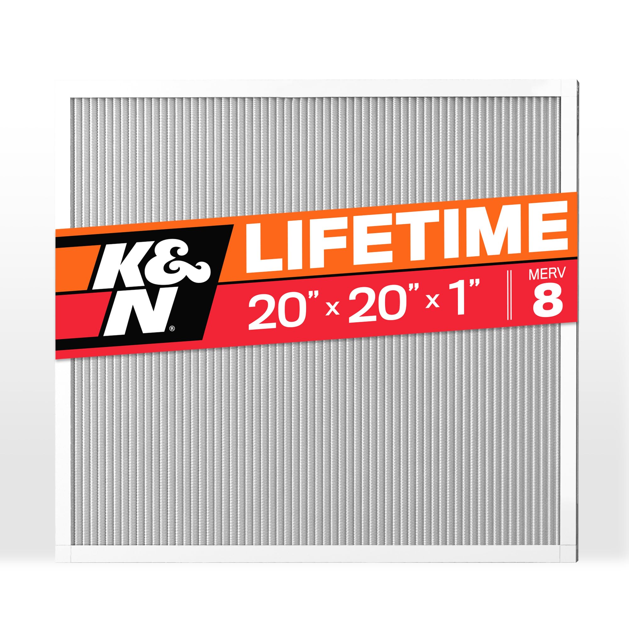 Version 1.0.0 K&N 20X20X1 HVAC Furnace Air Filter, Lasts a Lifetime, Washable, Merv 8, the Last HVAC Filter You Will Ever Buy, Breathe Safely at Home or in the Office, HVC-8-12020 - Image 1