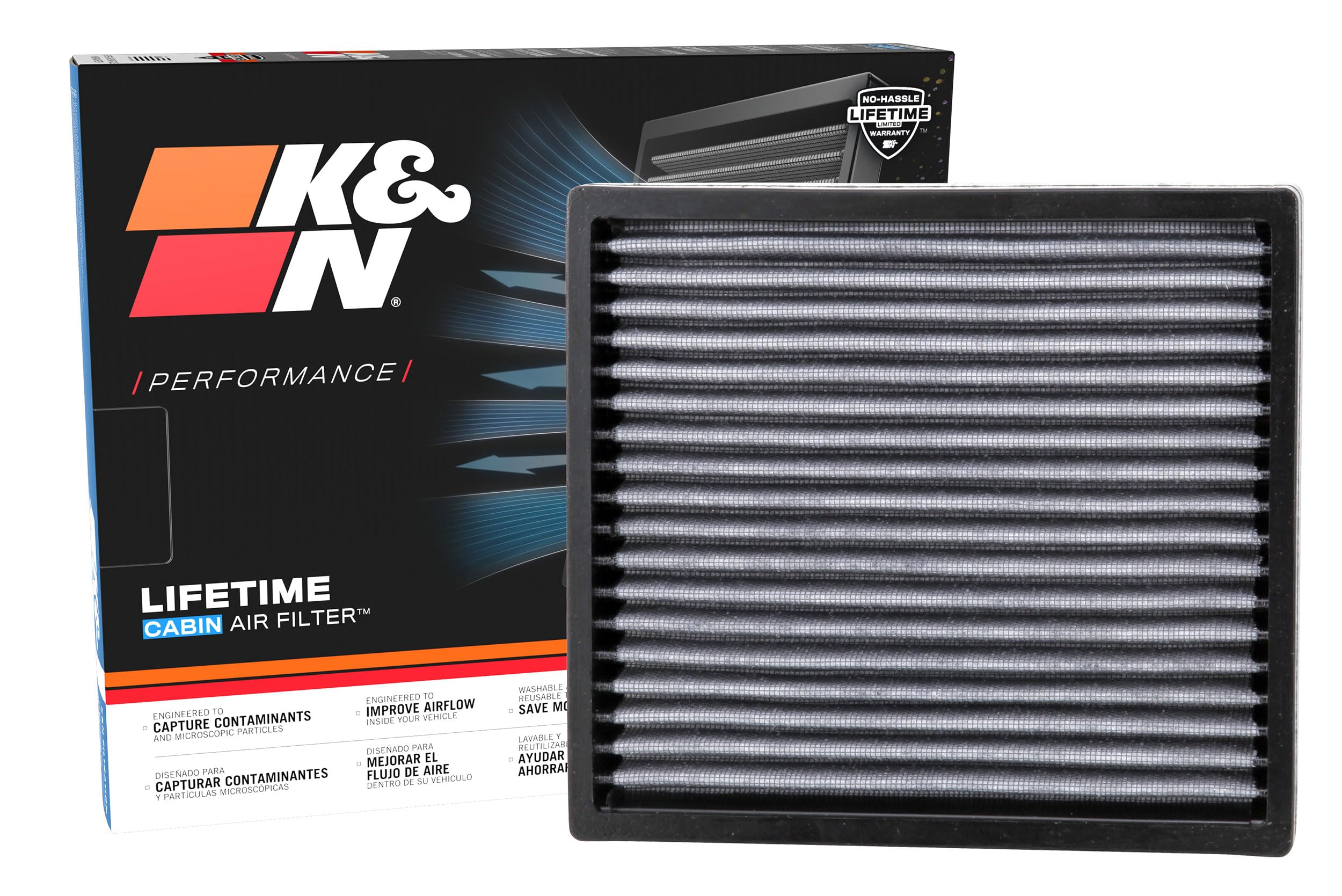 Version 1.0.0 K&N LIFETIME Cabin Air Filter: Premium, Washable, Clean Air for your Cabin: Compatible with 2006-2024 DAIHATSU/Jaguar/Land Rover/Lexus: (See Producr Descriptions for Select Models), VF2000 - Image 1