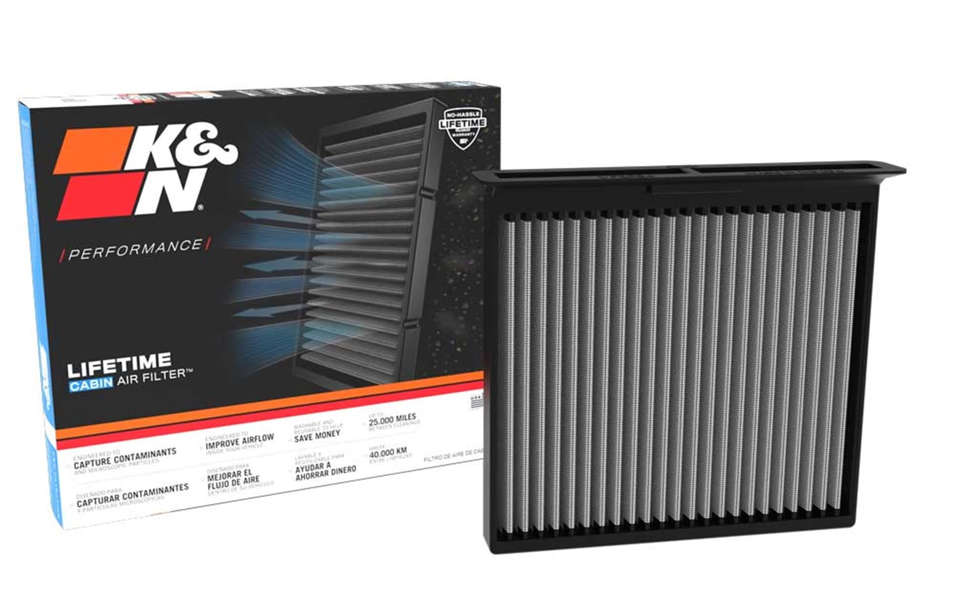 Version 1.0.0 K&N LIFETIME Cabin Air Filter: Premium, Washable, Clean Air for your Cabin: Compatible with Select 2019-2025 SUBARU Forester; 2022-2025 SUBARU WRX, 2016-2023 SUVARU Impreza, VF2084 - Image 1