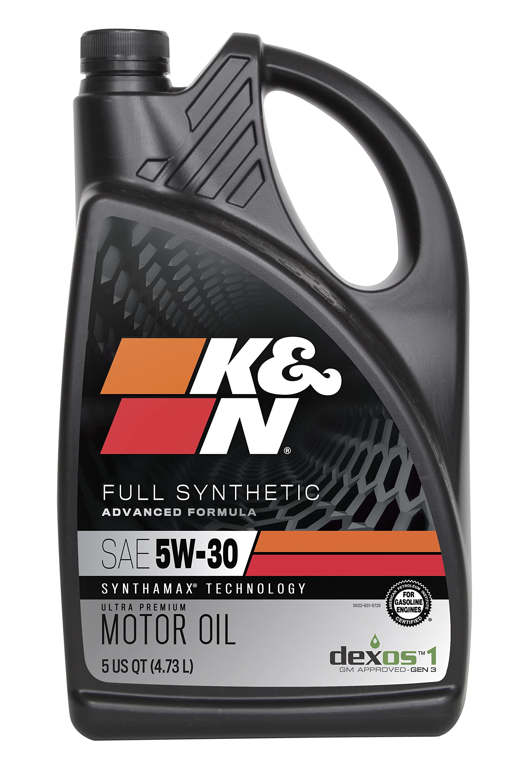 Version 1.0.0 K&N Motor Oil: 5W-30 Synthetic Engine Oil: Premium Protection, High Mileage, 5 Quarts - Image 1